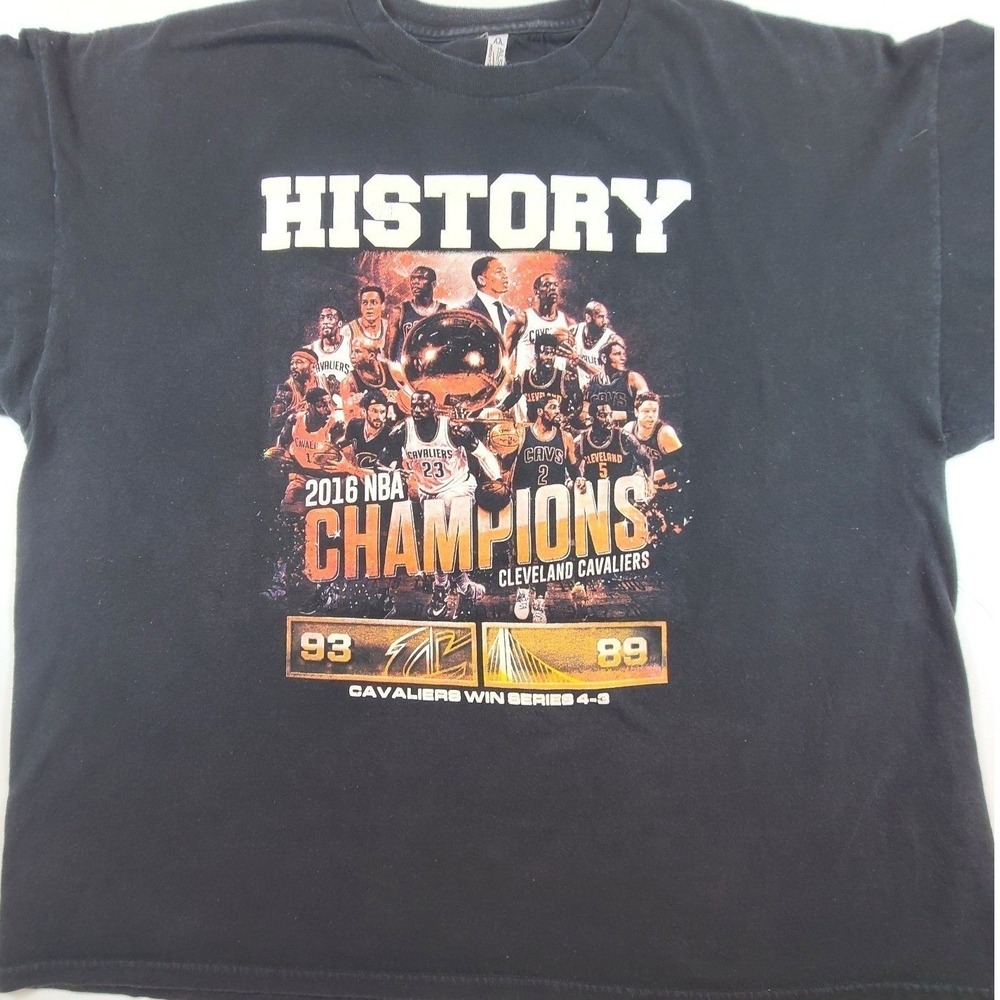 Cleveland Cavaliers 2016 NBA‎ Finals Champions History T Shirt Mens XL Black